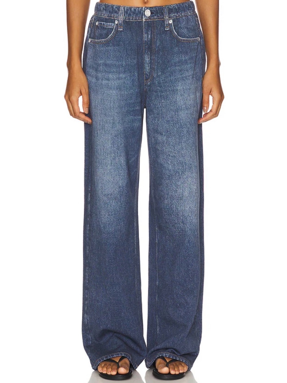 Rag and Bone Miramar Terry Wide Leg Jeans in Petra